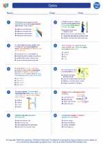 Physics - High School - Worksheet: Optics