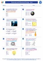Physics - High School - Worksheet: Electricity and Electrical Energy - Set I