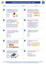 Physics - High School - Worksheet: Electricity and Electrical Energy - Set II