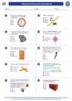 Physics - High School - Worksheet: Measurements and Calculations
