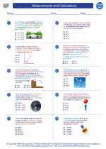 Physics - High School - Worksheet: Measurements and Calculations