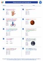 Physics - High School - Worksheet: Measurements and Calculations