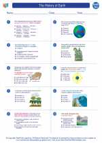Earth Science - High School - Worksheet: The History of Earth