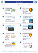 Earth Science - High School - Worksheet: Earths Crust