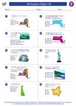 Social Studies - Fifth Grade - Worksheet: Northeastern Region US