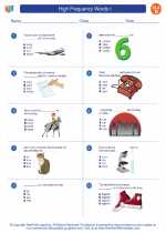 English Language Arts - Fourth Grade - Worksheet: High Frequency Words I