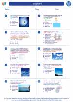 Earth Science - High School - Worksheet: Weather I