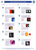 Earth Science - High School - Worksheet: Stars, Galaxies, and the Universe