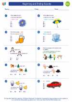 ESL-Spanish - Grades 3-5 - Worksheet: Beginning and Ending Sounds