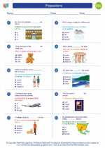 ESL-Spanish - Grades 3-5 - Worksheet: Prepositions