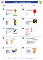 ESL-Spanish - Grades 3-5 - Worksheet: Following and Asking Directions