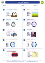 ESL-Spanish - Grades 3-5 - Worksheet: Time and Calendar