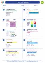 ESL-Spanish - Grades 3-5 - Worksheet: Time and Calendar