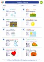 ESL-Spanish - Grades 3-5 - Worksheet: Time and Calendar