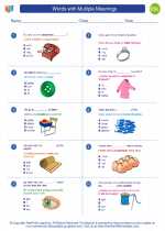 ESL-Spanish - Grades 3-5 - Worksheet: Words with Multiple Meanings