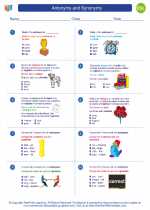 ESL-Spanish - Grades 3-5 - Worksheet: Antonyms and Synonyms