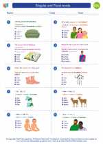 ESL-Spanish - Grades 3-5 - Worksheet: Singular and Plural words