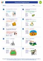 ESL-Spanish - Grades 3-5 - Worksheet: Around the Neighborhood