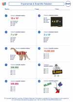 Mathematics - Fifth Grade - Worksheet: Exponential & Scientific Notation