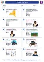 Growth of a Nation. Social Studies Worksheets and Study Guides Fifth Grade.