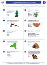 Social Studies - Fifth Grade - Worksheet: European/Native American Encounter