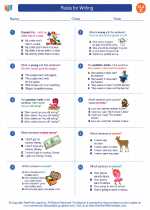 English Language Arts - Third Grade - Worksheet: Rules for Writing