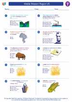 Social Studies - Fifth Grade - Worksheet: Middle Western Region US