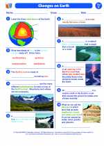 Science - Third Grade - Worksheet: Changes on earth