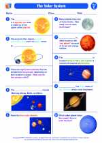 Science - Third Grade - Worksheet: The solar system