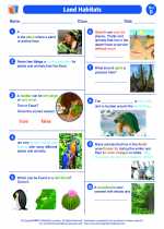 Science - Second Grade - Worksheet: Land Habitats