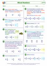 Mathematics - Sixth Grade - Worksheet: Mixed Numbers