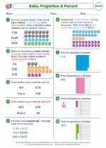Mathematics - Fifth Grade - Worksheet: Ratio, Proportions and Percent