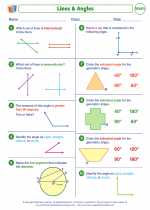 Mathematics - Fifth Grade - Worksheet: Lines and Angles