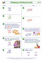 Mathematics - Fifth Grade - Worksheet: Multipying & Dividing Decimals