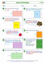 Mathematics - Fourth Grade - Worksheet: Area and Perimeter