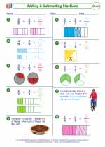 Mathematics - Fourth Grade - Worksheet: Adding and Subtracting Fractions