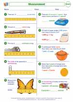 Mathematics - Third Grade - Worksheet: Measurement