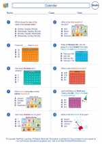 Mathematics - Second Grade - Worksheet: Calendar