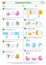 Mathematics - Third Grade - Worksheet: Comparing Fractions