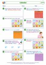 Mathematics - Second Grade - Worksheet: Calendar