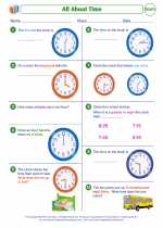 Mathematics - Second Grade - Worksheet: All About Time