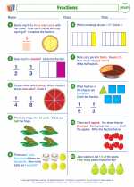 Mathematics - Second Grade - Worksheet: Fractions