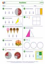 Mathematics - First Grade - Worksheet: Fractions