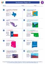 Social Studies - Fifth Grade - Worksheet: Southwestern Region US