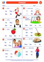 English Language Arts - First Grade - Worksheet: Pronouns