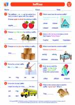 English Language Arts - Second Grade - Worksheet: Suffixes