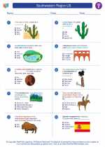 Social Studies - Fifth Grade - Worksheet: Southwestern Region US