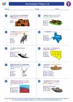 Social Studies - Fifth Grade - Worksheet: Southwestern Region US