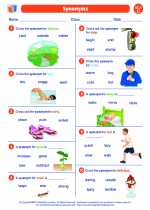 English Language Arts - Third Grade - Worksheet: Synonyms