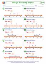 Mathematics - Fifth Grade - Worksheet: Positive & Negative Integers